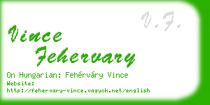 vince fehervary business card